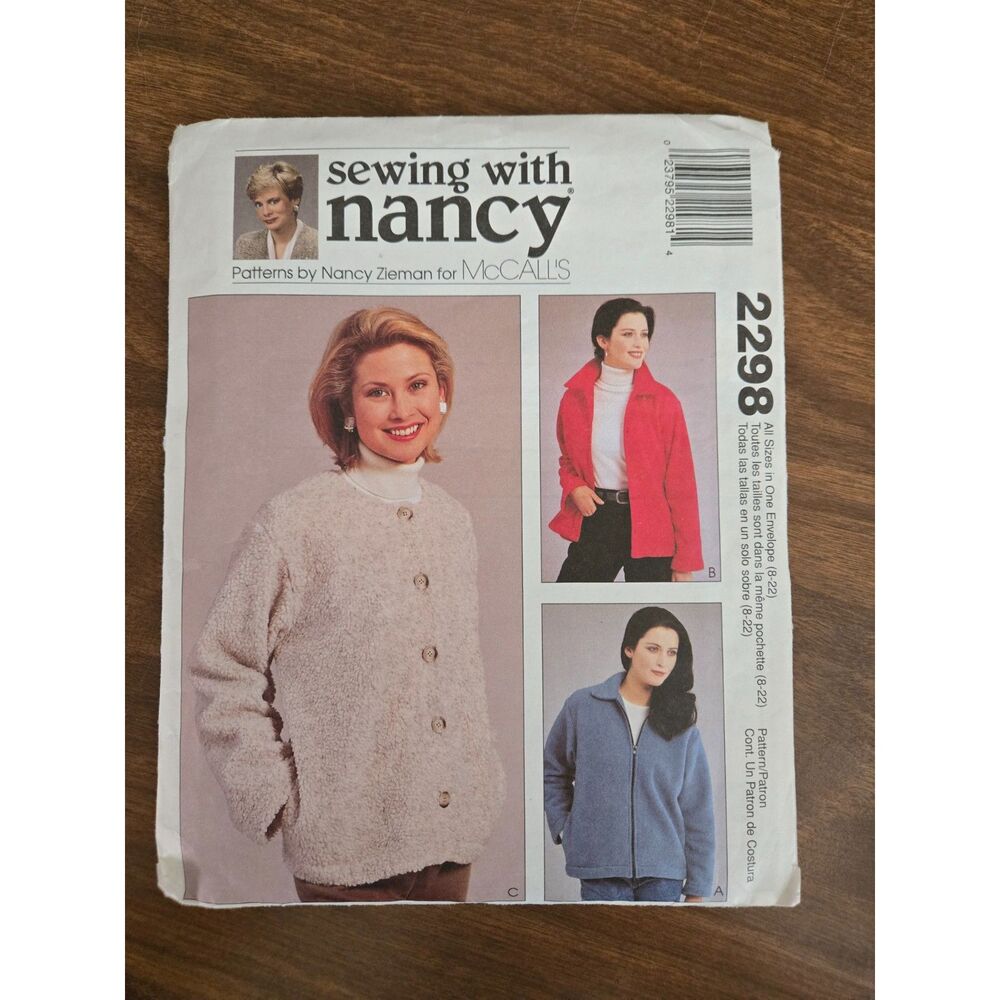 McCall's Sewing with Nancy Pattern 2298 Women Size 8-22 Sewing VTG